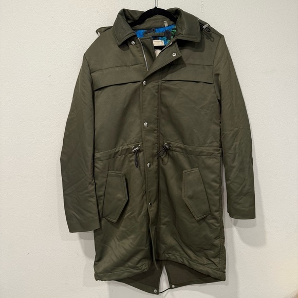Kenzo x H&M Army Green Long Trench Parka Jacket S - Picture 1 of 10
